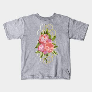 Floral Peony Hive Kids T-Shirt